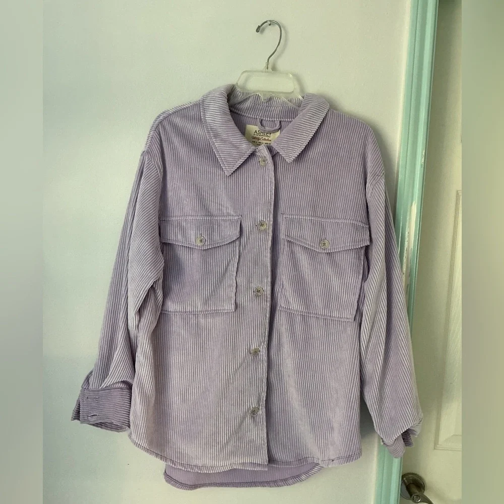 Ashley By 26 International Lavender Striped Utility Jacket
